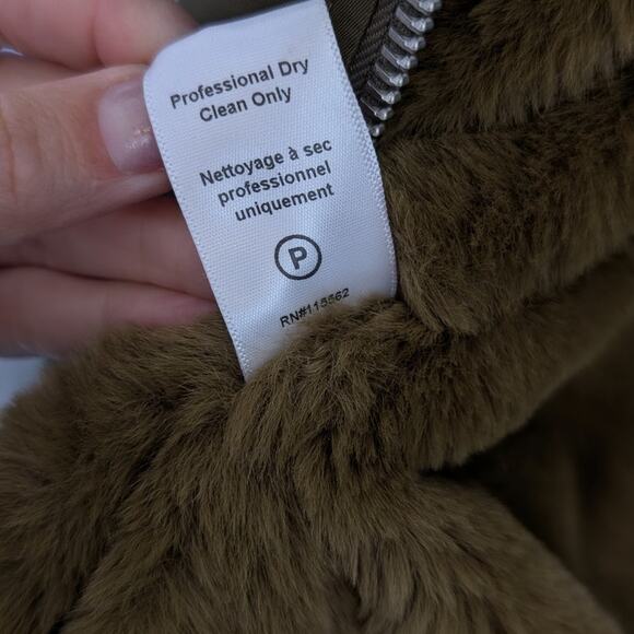 Cinq à Sept Olive Pauline Peony Embroidered Long Bomber Full Zip Coat, size XXS - Picture 10 of 10